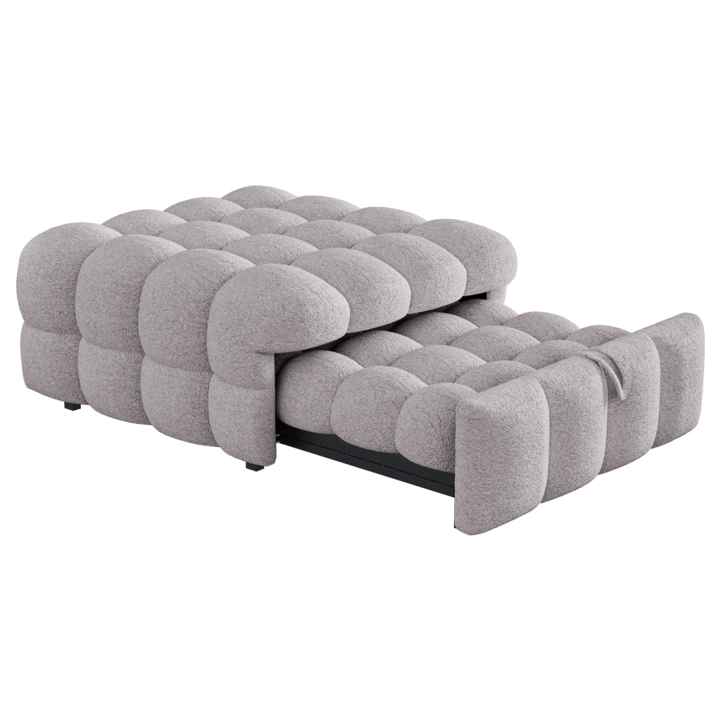 DIVANO LETTO 183 x 76 x 42 cm in Teddy Grigio