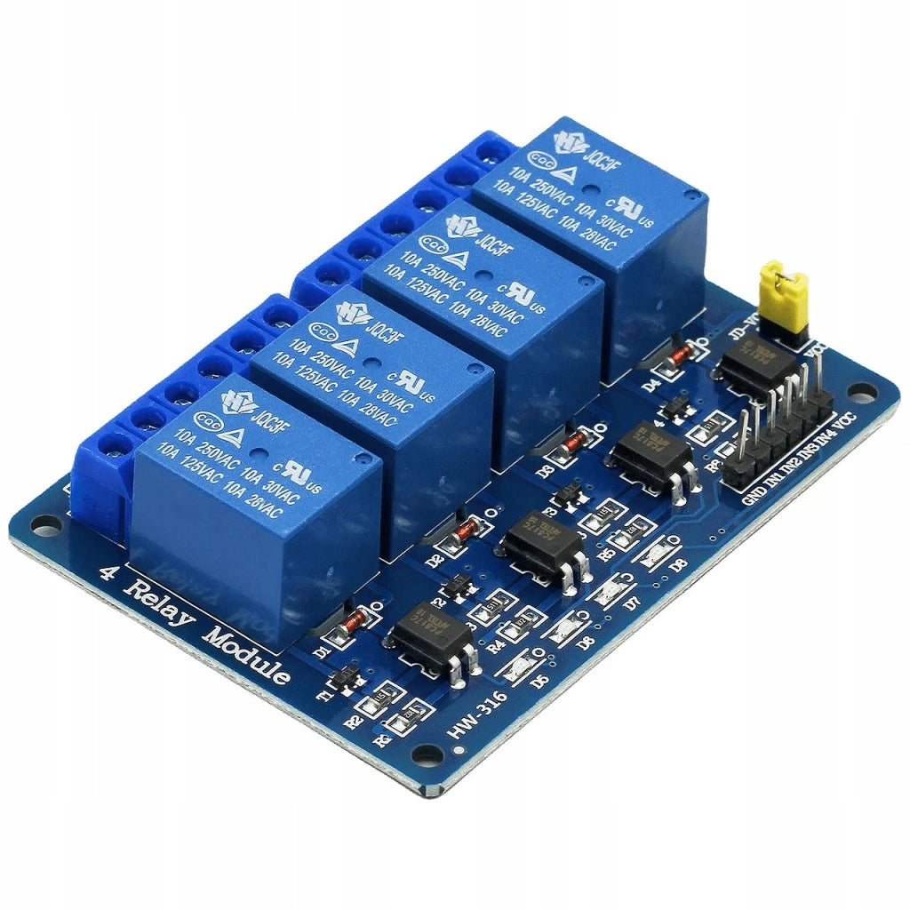 Modulo Relè 4 Canali 24V – Compatibile con Arduino | Isolamento Ottico, SPDT, 10A