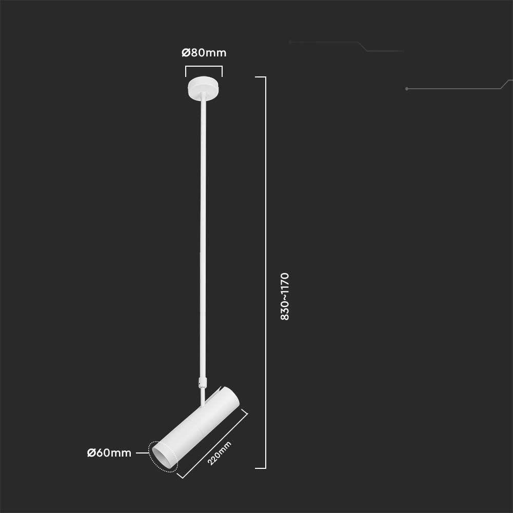 Lampada a sospensione V-TAC VT-7900 bianca GU10 Ø22