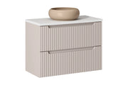 Set mobili bagno 80 cm con piano e lavabo da appoggio Wiki Nova Cashmere 80 x 1401 x 40 cm