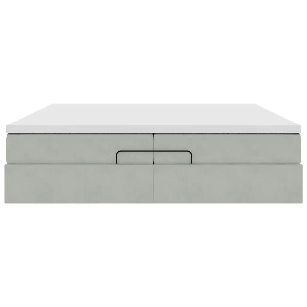 Struttura Letto Pouf con Materassi 200x200 cm Velluto 3311207