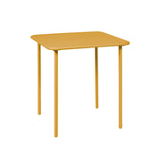 Tavolo da giardino in metallo 2 posti, 70cm, ocra