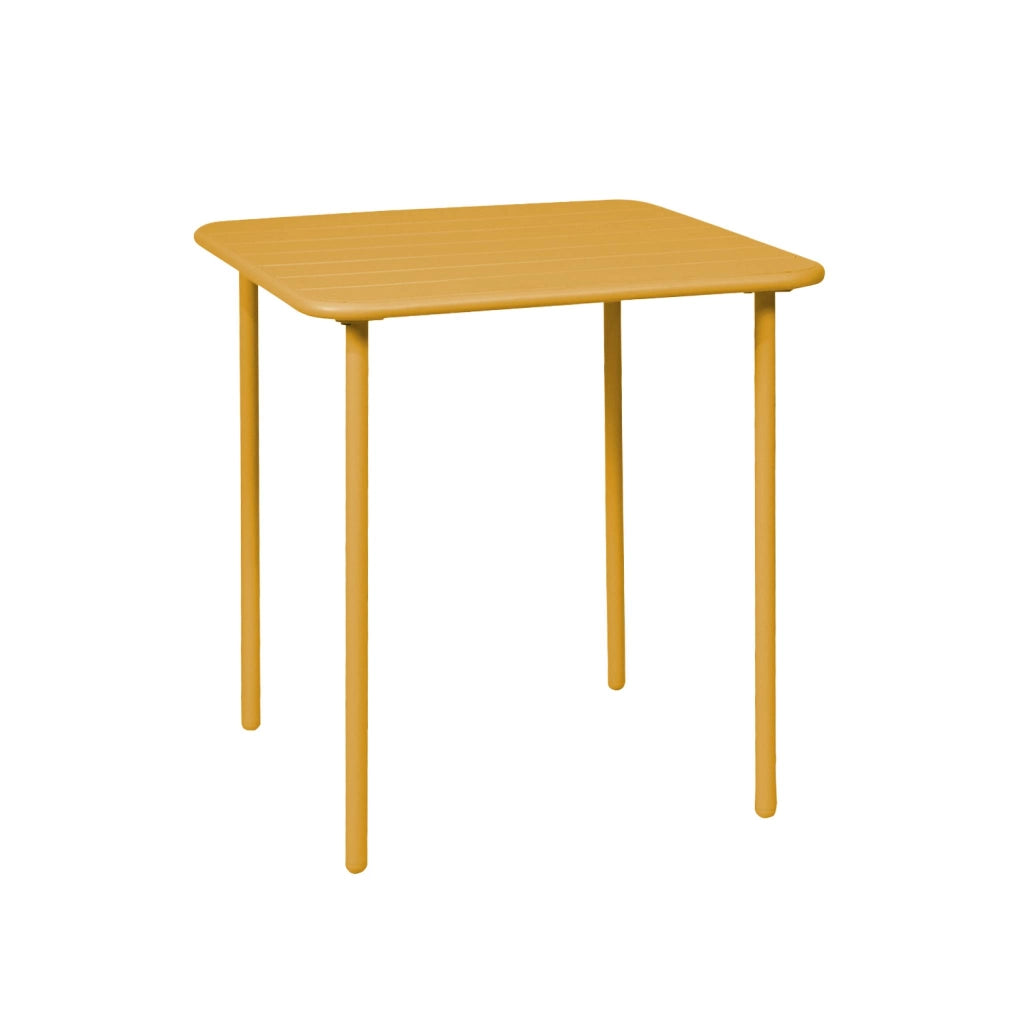 Tavolo da giardino in metallo 2 posti, 70cm, ocra