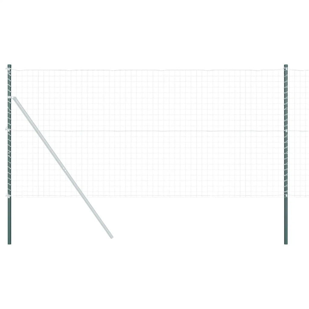 Palo della recinzione 2 pcs Verde Acciaio Verniciato a Polvere 42012737