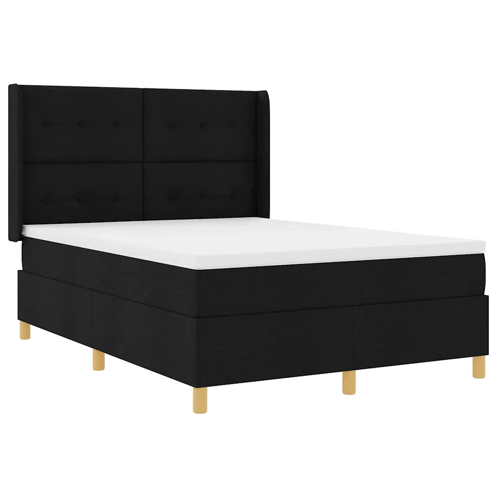 Letto a molle con materasso Nero 160 x 200 cm Tessuto 3341842