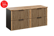 Set mobili bagno 120 cm con piano Xilo 120 x 1401 x 46 cm