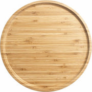 Piatto di servizio in bambù - piatto rotondo in legno per frutta, pane, insalata - piatto di carni cotto 30 cm