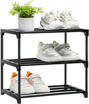 Rack per scarpe - organizzatore per ingresso e camera da letto - nero - 3 livelli