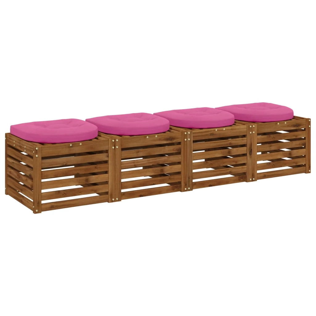 Cuscini per Sedia in 4 Pezzi 4 pz 100% Poliestere Rosa 945334