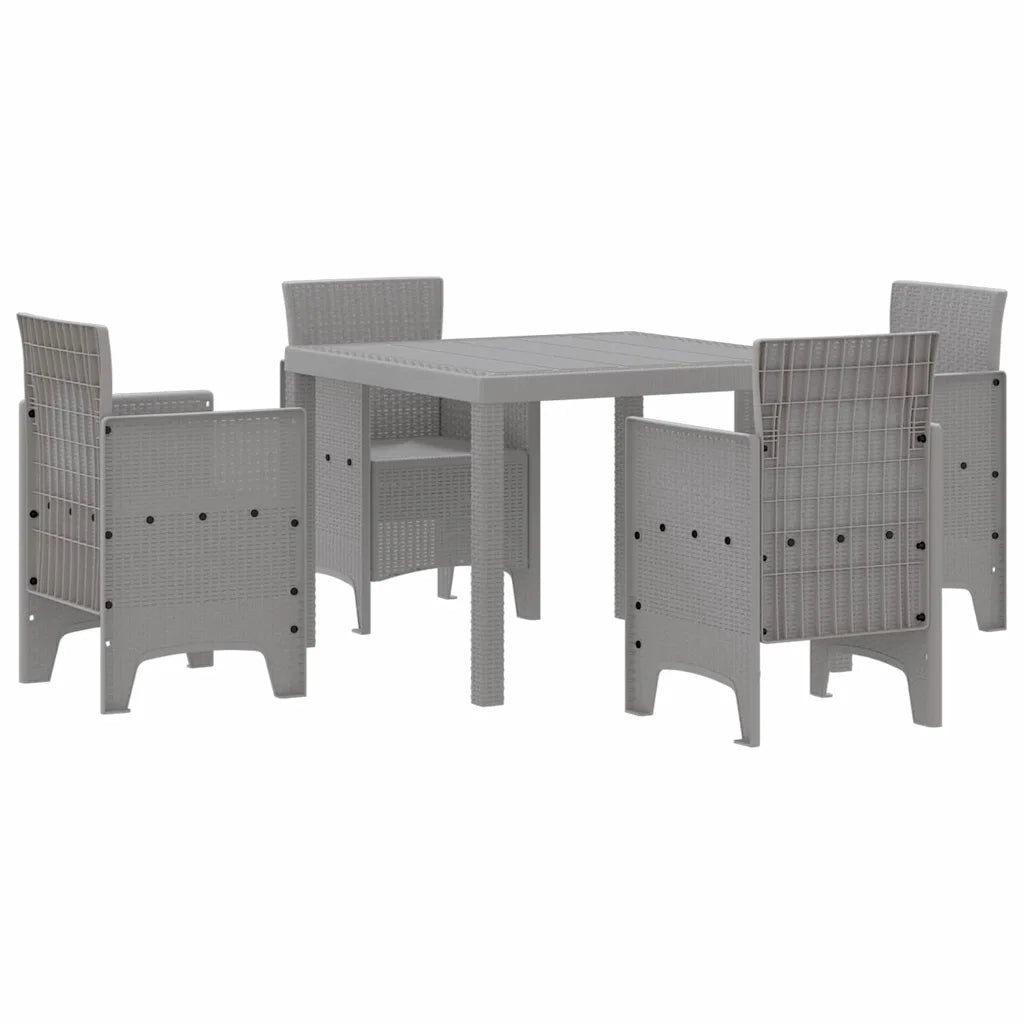 Set da Pranzo per Giardino 5 pcs Grigio chiaro Polipropilene 3378547