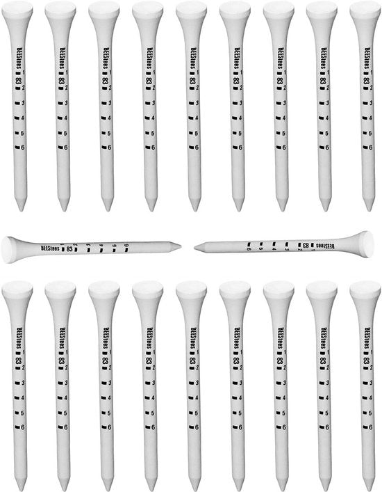 Puntatori in legno di precisione 8 cm - 20 pezzi - Marcatura numerica - Riciclabile - Per uso industriale - Bianco