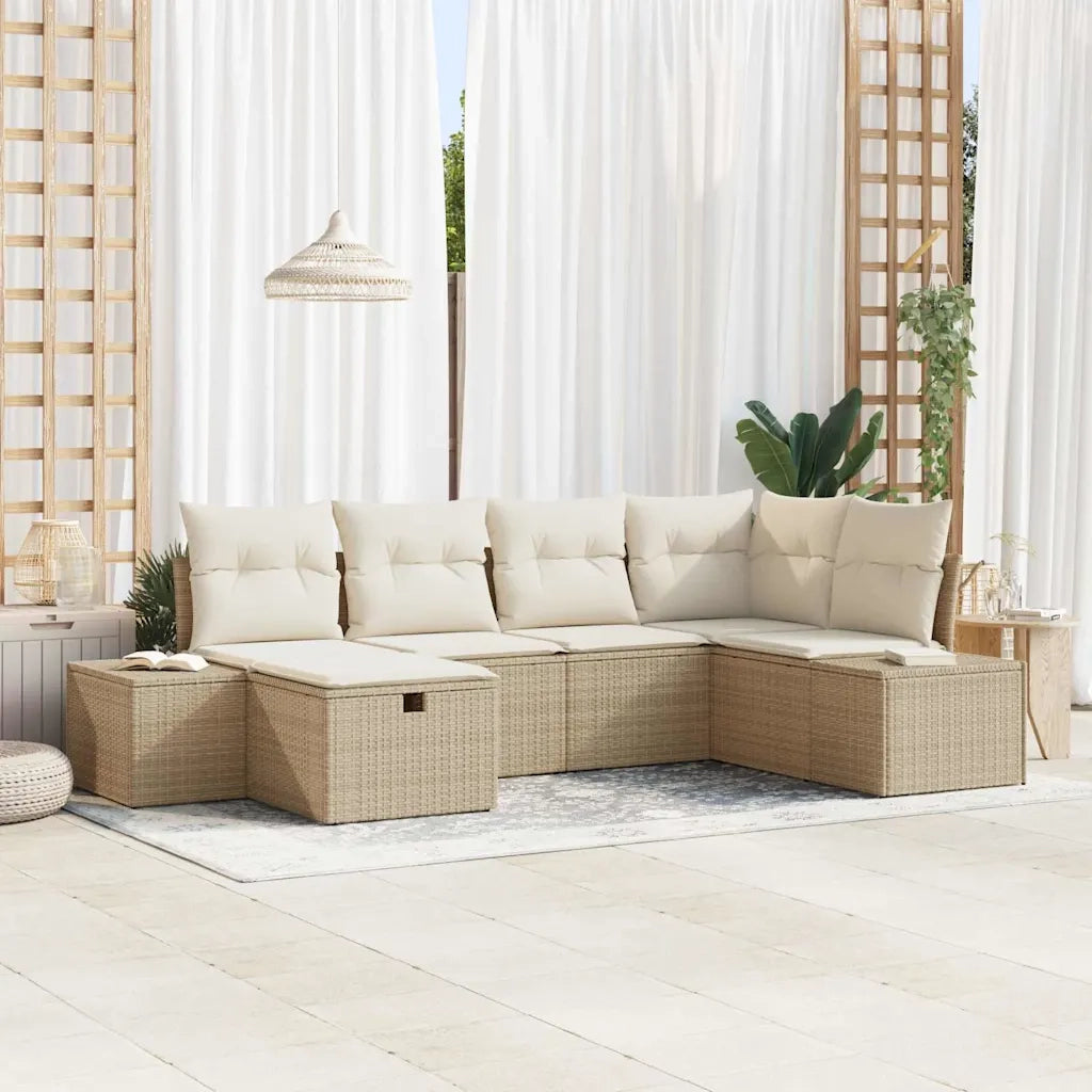 Set di divani con cuscino 6 pcs polyrattan