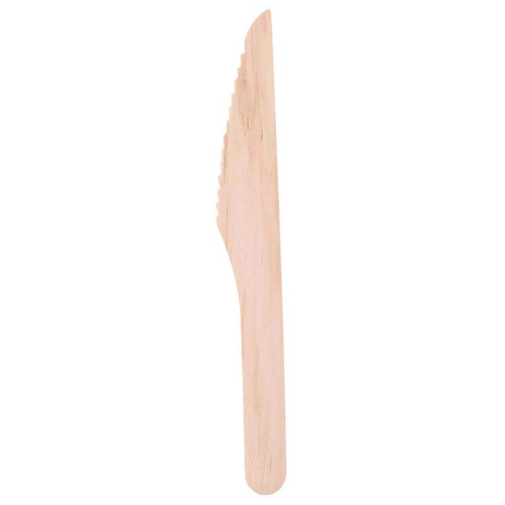 Set di 50 Coltelli in Legno Naturale Monouso 16 cm Beige Alpina