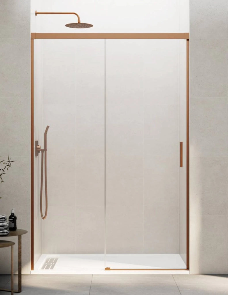 Porta doccia scorrevole 1+1 THALASSA (BASIC) 165 cm Profilo Rame vetro trasparente