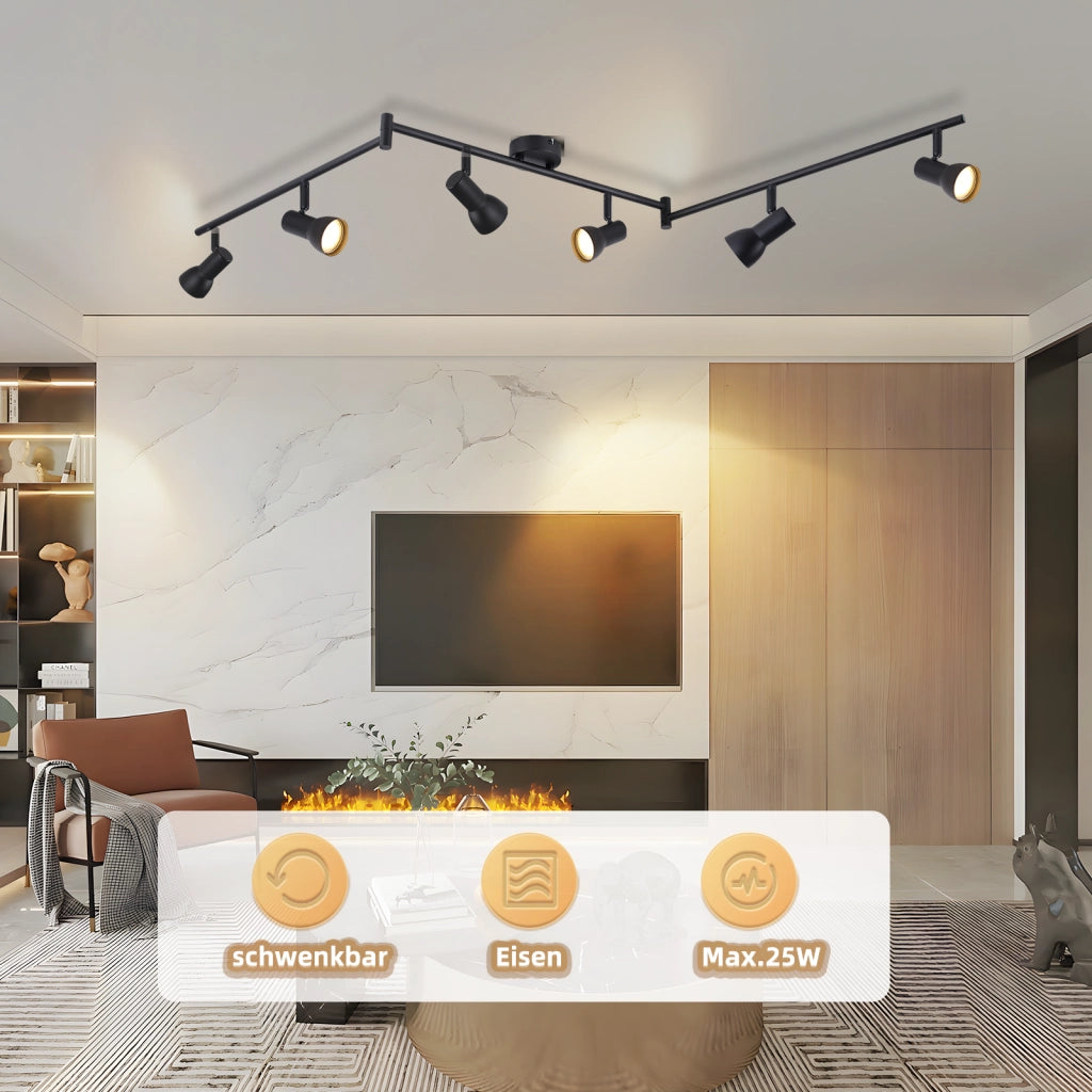 ZMH Faretto da soffitto 2 luci nero - Faretti GU10 orientabili