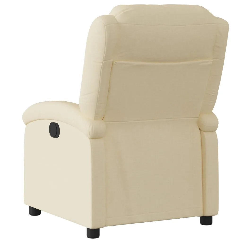 Poltrona | Sedia Relax Reclinabile in Tessuto Crema