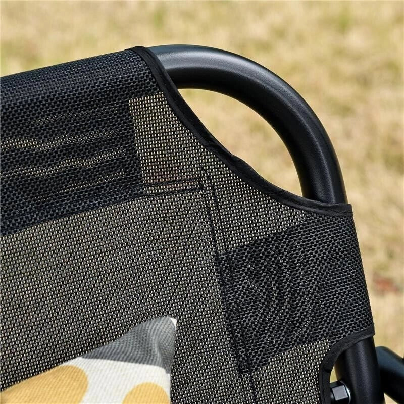 DONDOLO DA GIARDINO TERRAZZA 3 POSTI CON TETTUCCIO PARASOLE REGOLABILE, METALLO E TEXTILENE NERO 172X110X155CM