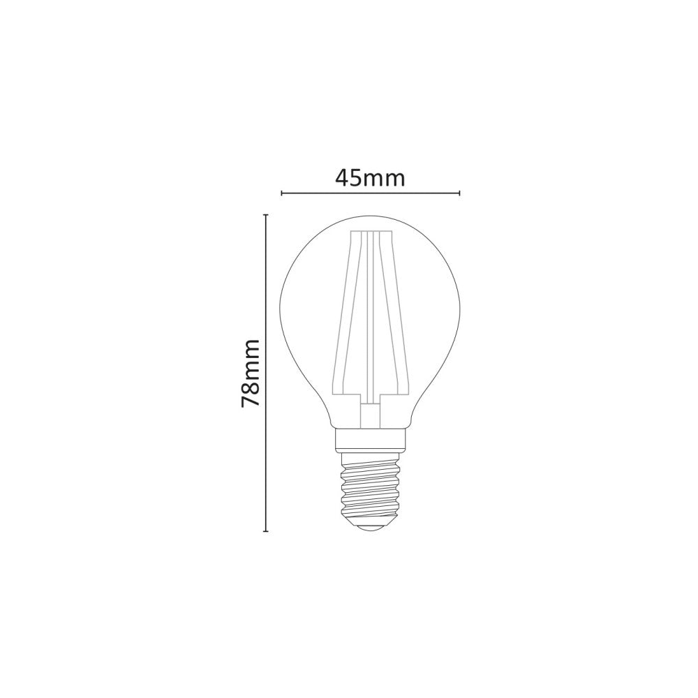 Alca power g45 6w 220v 810lm 6000k e14 lampada classica a led vetro trasparente
