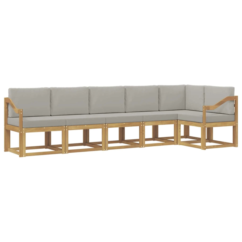 Set di divani da esterno 6 pz Bianco e Grigio Chiaro 3387715