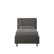 BS COM Letto singolo contenitore imbottito 90x200 microfibra grigio