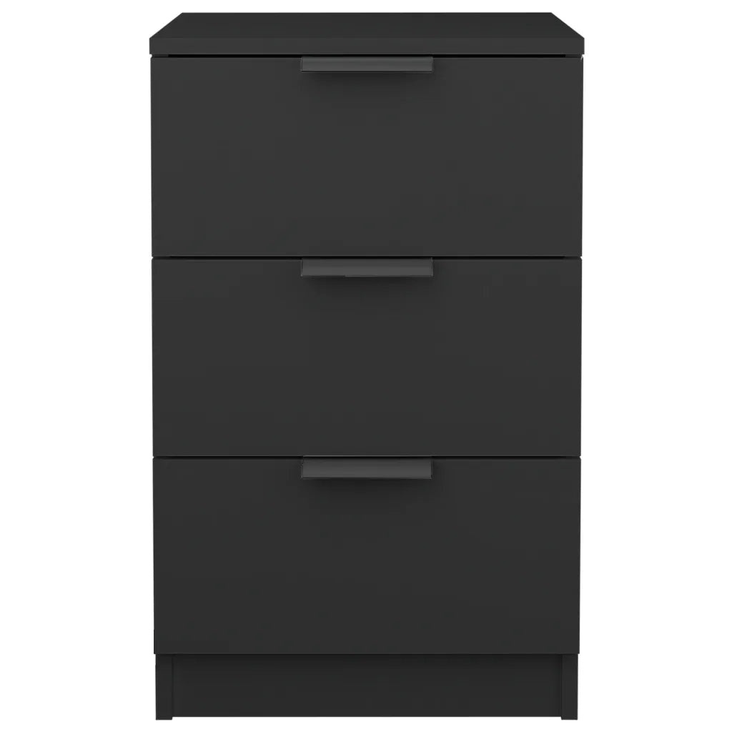 Set di 2 Comodini | Armadio da Notte | Mobiletto da notte Neri 40x36x65 cm