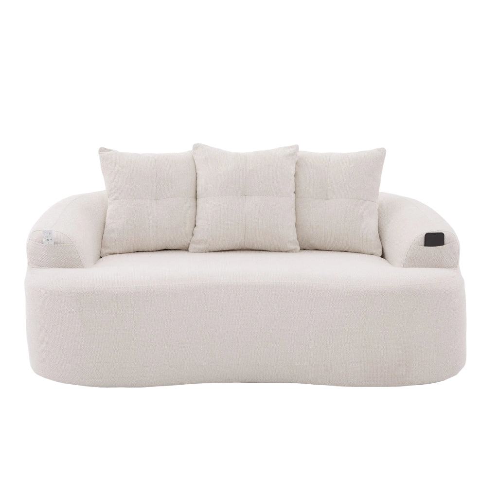 Divano 2 Posti Chenille con Cuscini Morbidi ¨C MINIMAL ¨C Velluto, Grigio