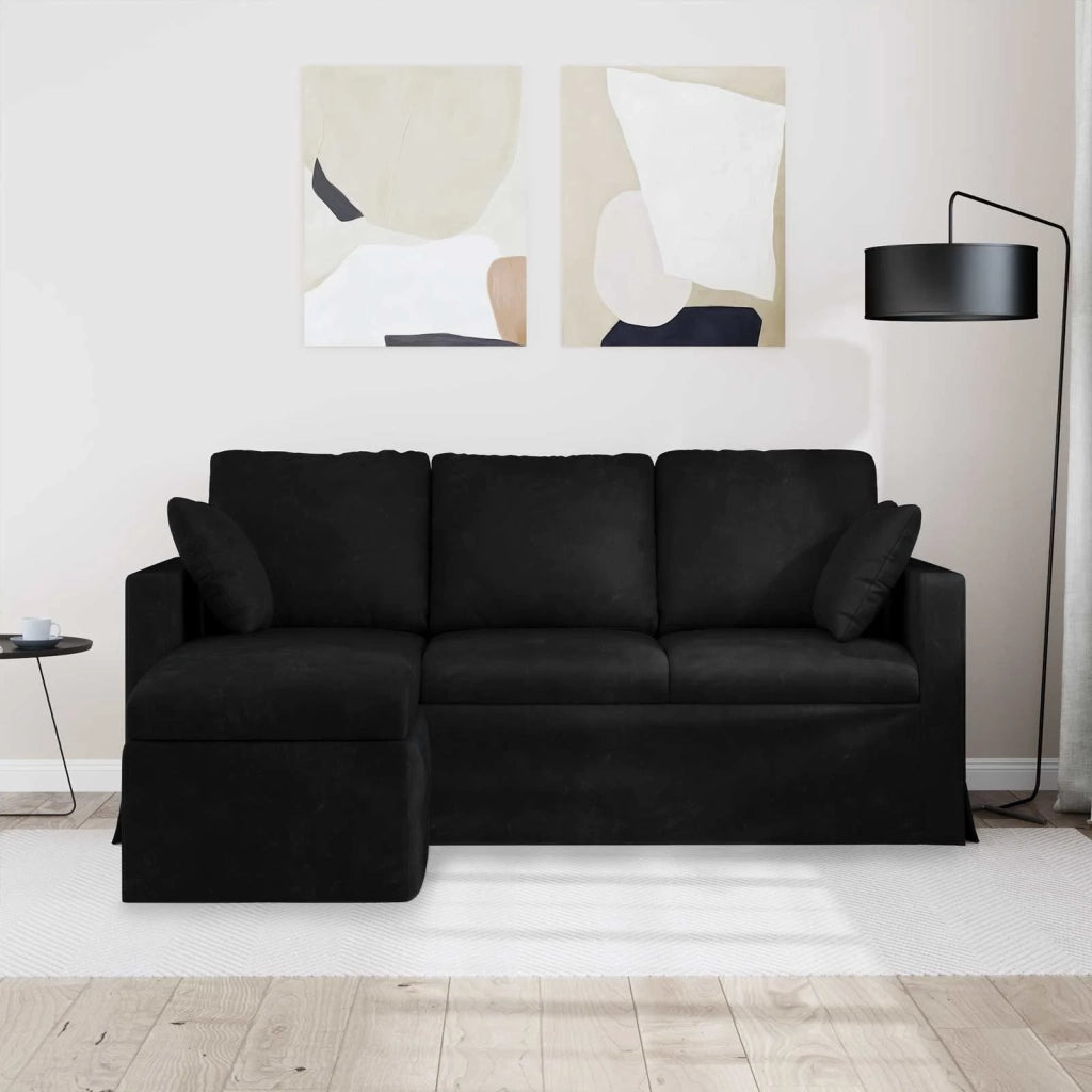 Divano Nero 198 x 134 x 80 cm Velluto