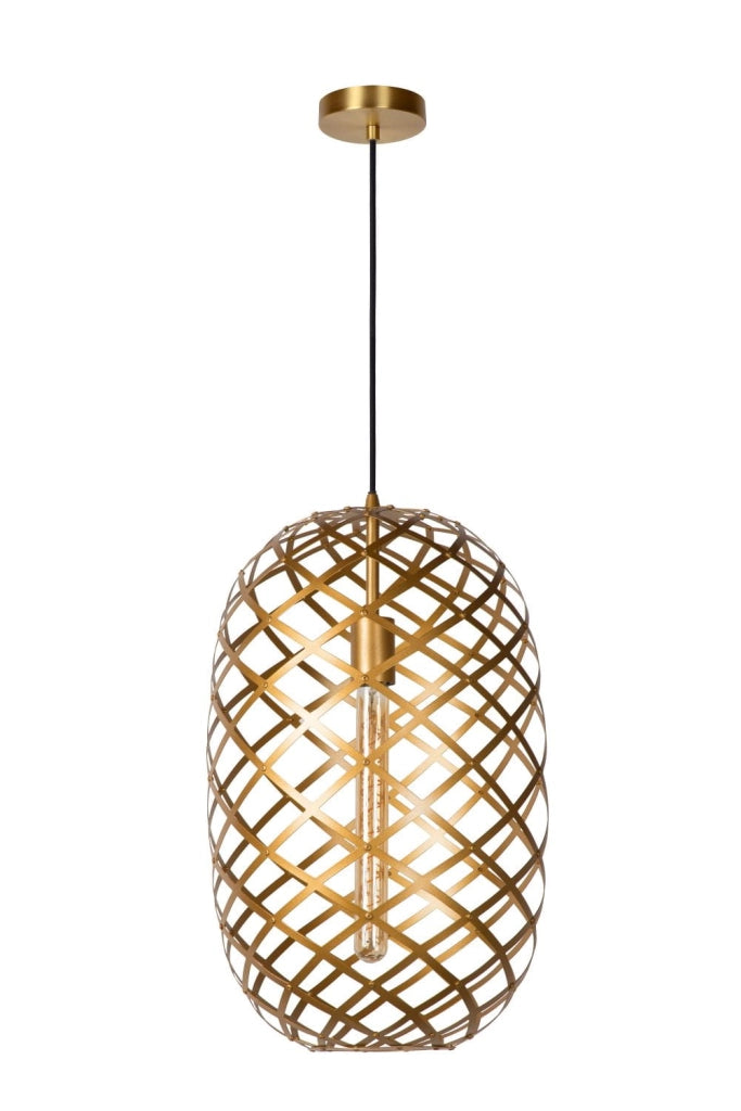Lampada a sospensione Lucide Wolfram Ø32 ottone E27