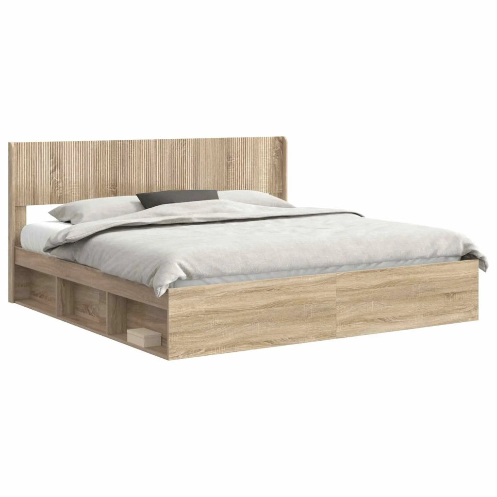 Letto da camera | Struttura del letto con stoccaggio e testata 3 pcs