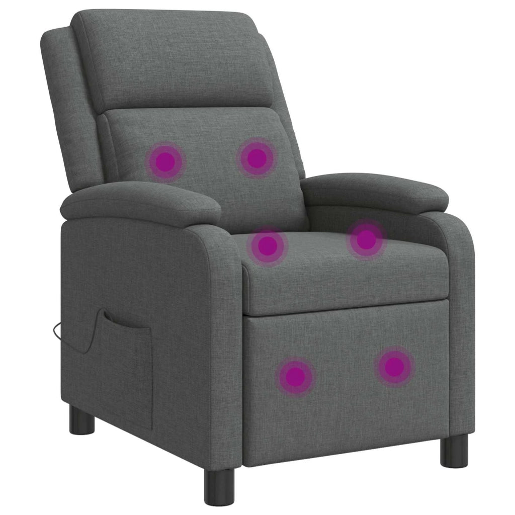Poltrona Massaggiante Grigio Scuro Tessuto 42034870