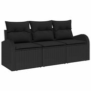 Set Divano da Giardino | Set Salotto da Giardino Nero polyrattan