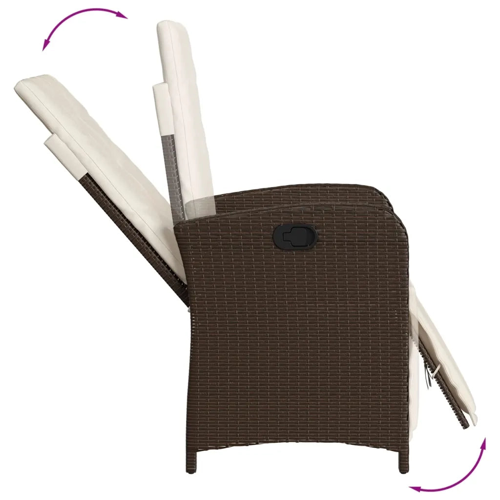 Set Bistrò 3 pz con Cuscini Marrone in Polyrattan 365202