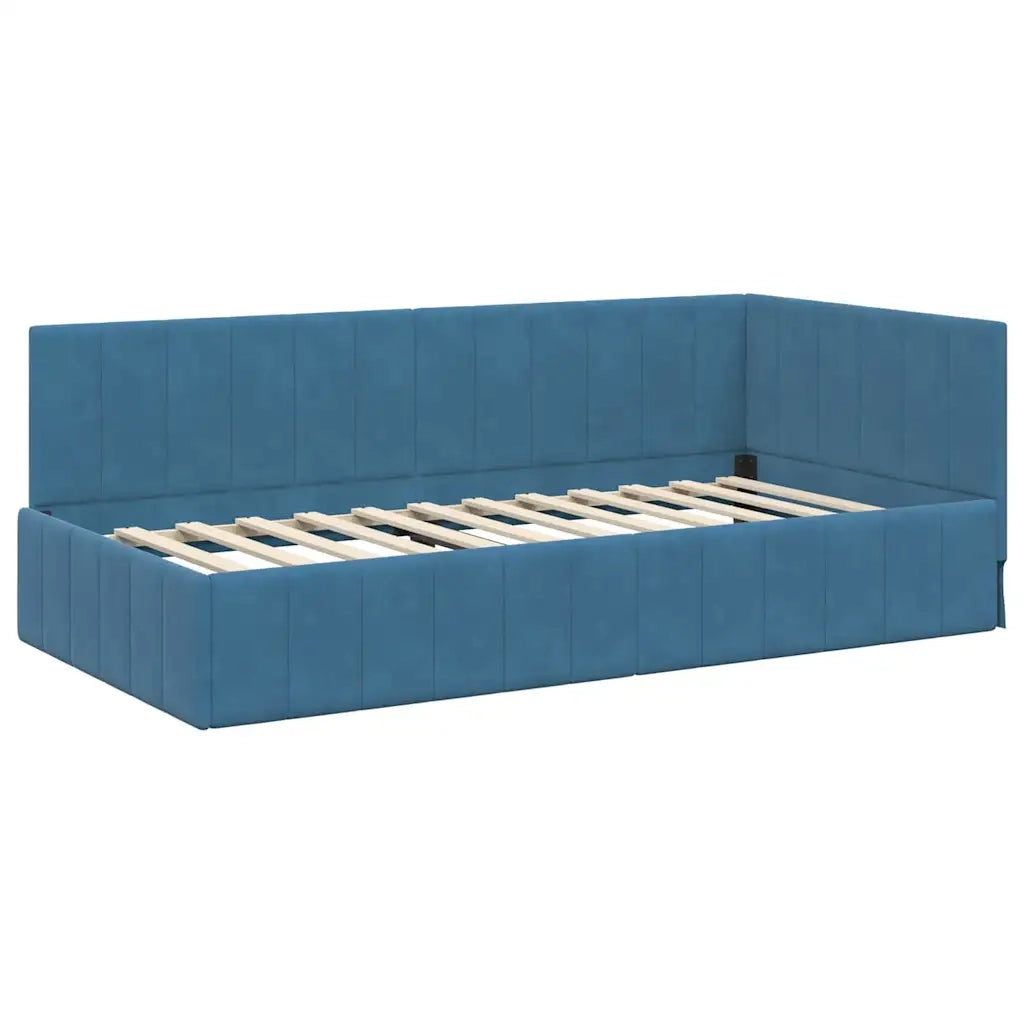 Struttura Letto Angolare con Materasso 2 pcs Blu Velluto 3393847