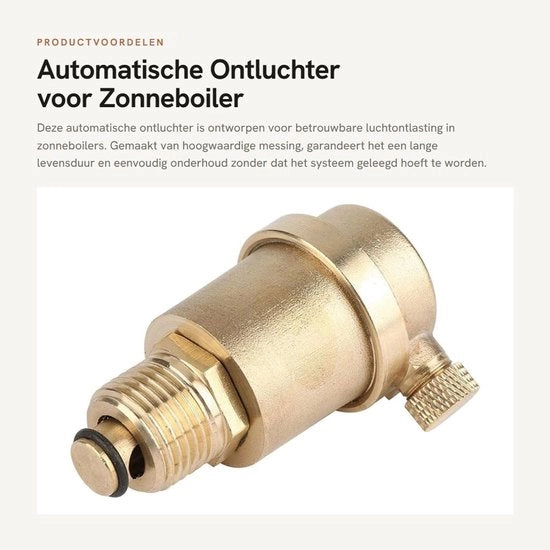 Ontluchter Automatico in Rame - DN15 G1/2 - Ventilatore d'Aria - Dimensioni 7 cm - Meccanismo affidabile - Facile manutenzione - Vaso di aspirazione d'aria