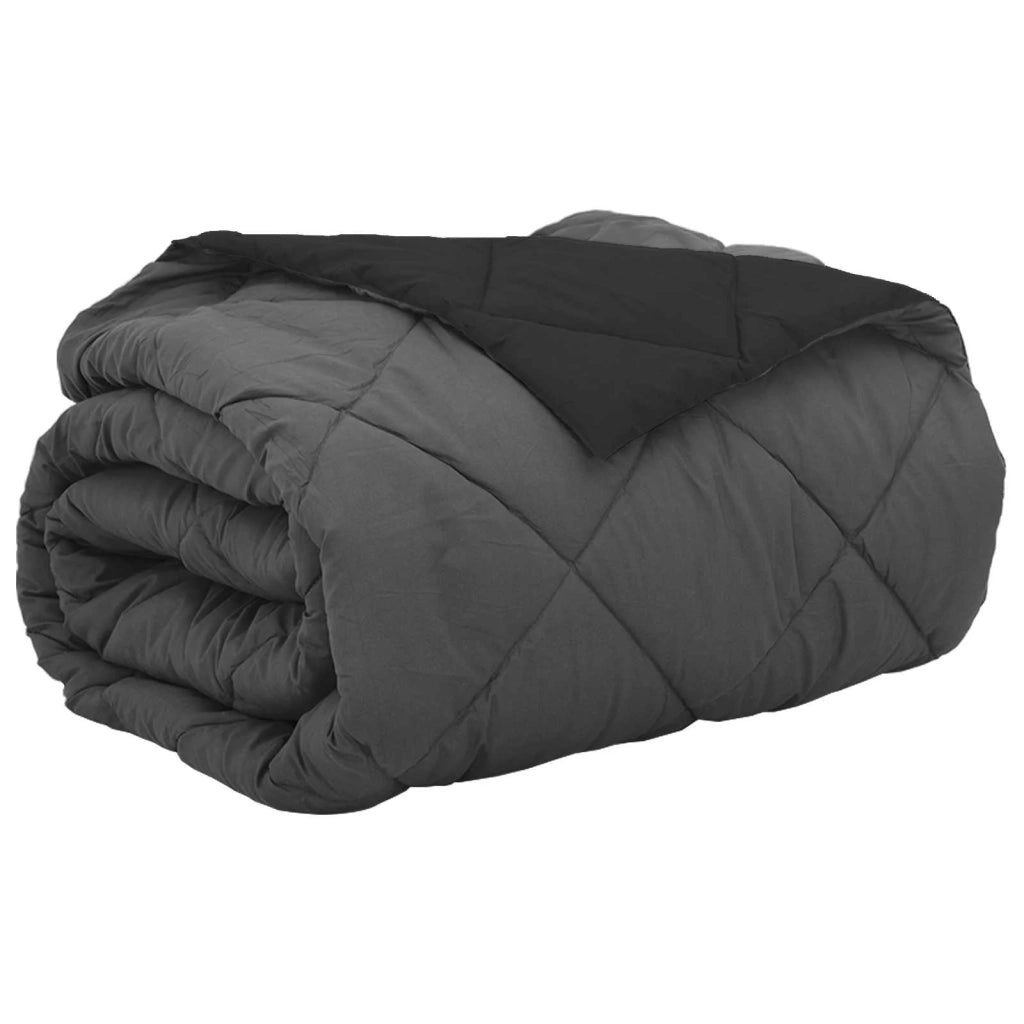 Duvet Estivo Nero e antracite 220 x 200 cm Microfibra 42025484