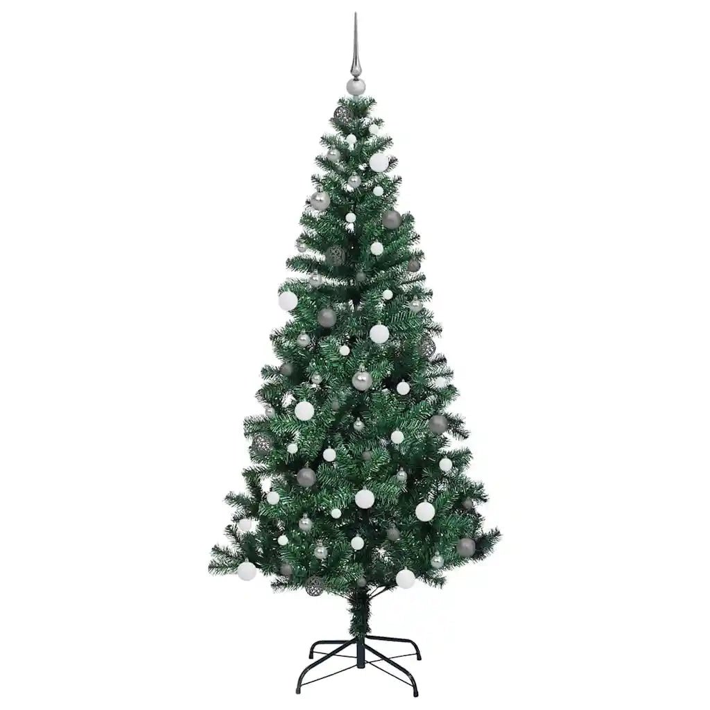 Albero di Natale artificiale con luci integrate Verde 210 cm 3396774