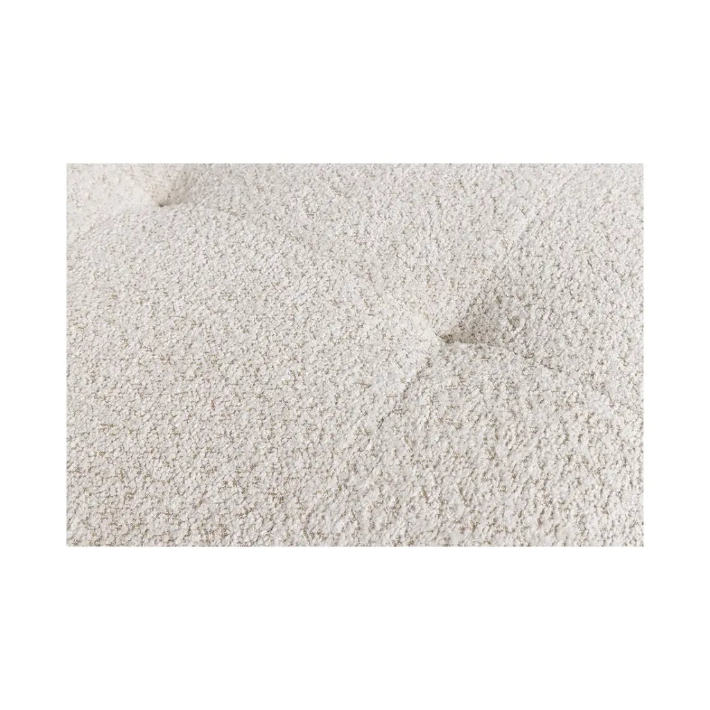 Pouf IMPERIA bianco champagne – Pouf classico in tessuto bouclé