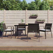 Set Pranzo da Giardino 5pz con Cuscini in Polyrattan e Acciaio 3186973