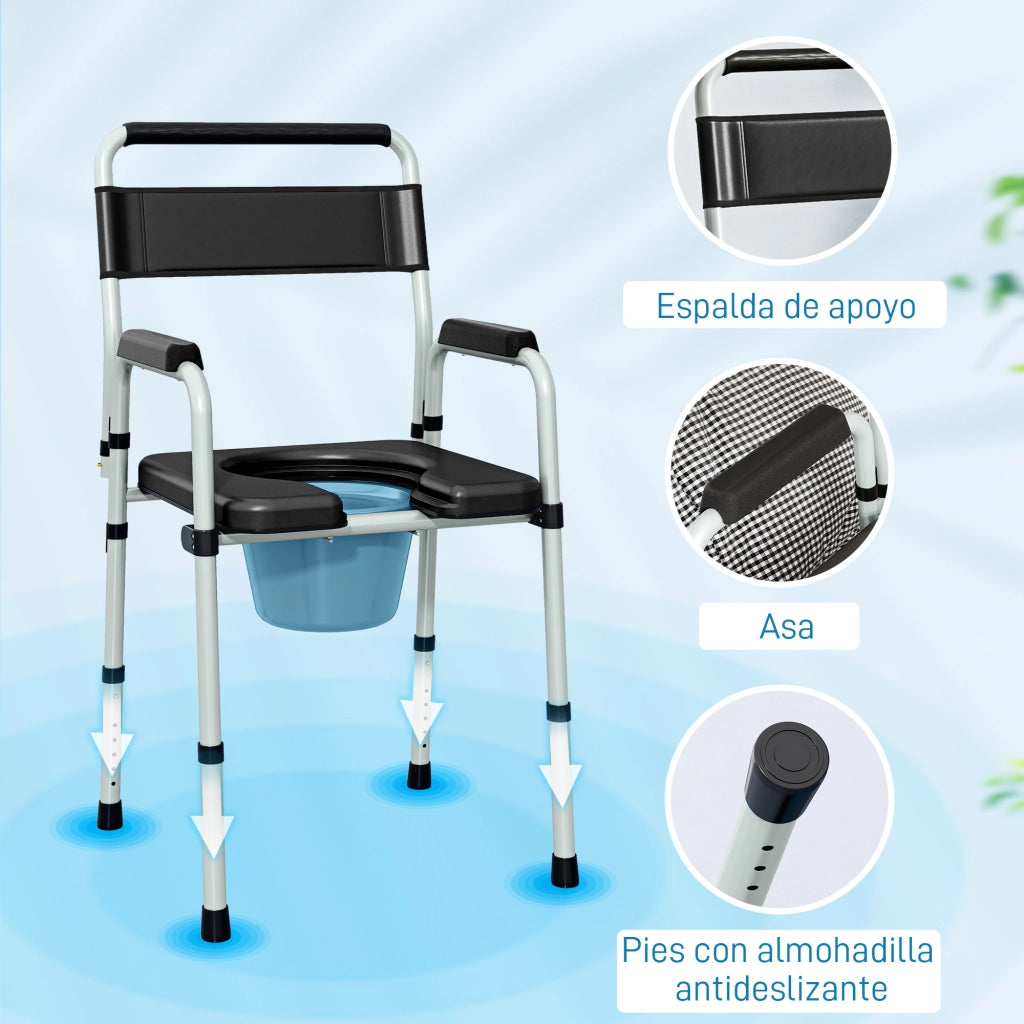 Sedia Pieghevole da Bagno ¨C Minimal ¨C Nero, 150 kg