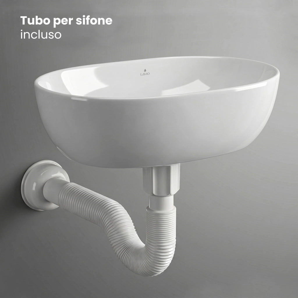 Lavabo da appoggio ovale ELIPSE ceramica 49 cm Bianco
