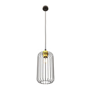 Sospensione Minimal Industrial Minerva 1 Luce Nera E Oro