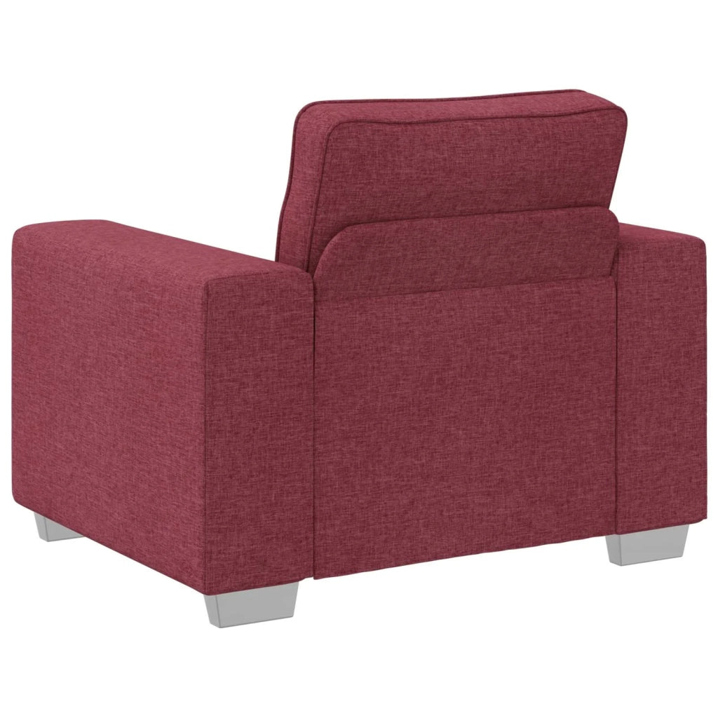 Divano 3 pcs Rosso Vento 219 x 80 x 82 cm Tessuto misto lino 3324661