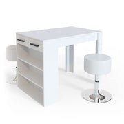 Vicco Set tavolo da pranzo Bianco 67 x 100 cm con 2 sgabelli