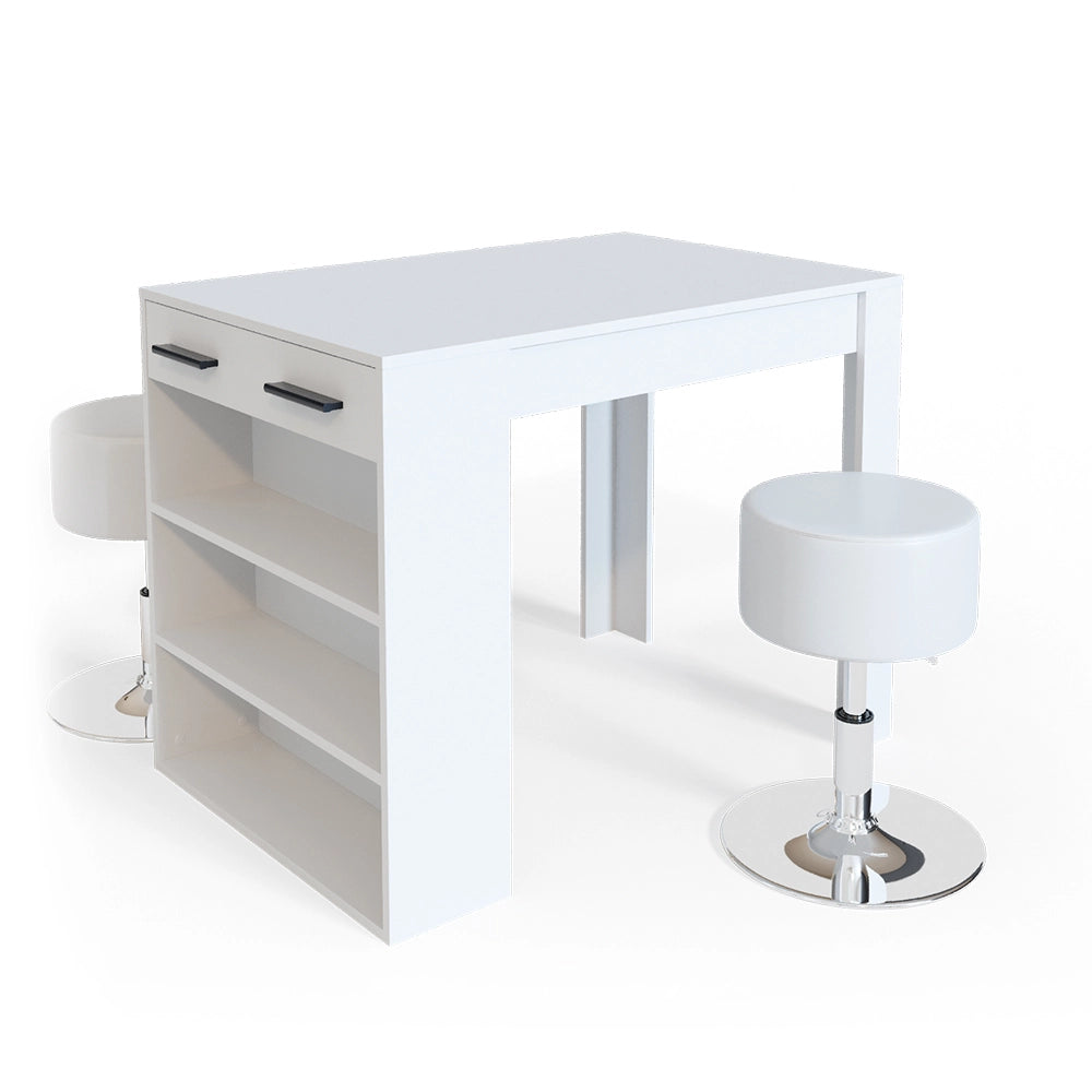 Vicco Set tavolo da pranzo Bianco 67 x 100 cm con 2 sgabelli