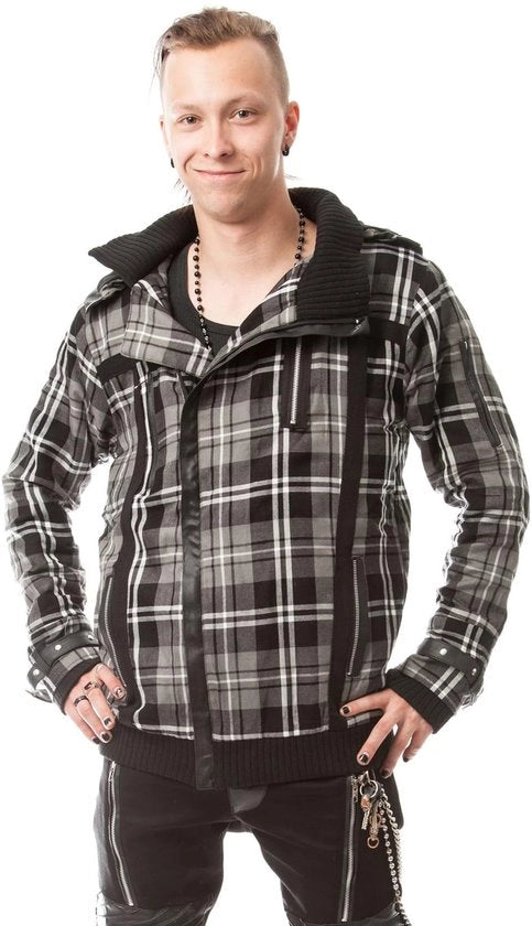 Giubbotti da uomo con cappuccio rimovibile - design trendy - imbottitura di fleece - disegno a scacchi - molto versatile da combinare - alto comfort di portata - Jack