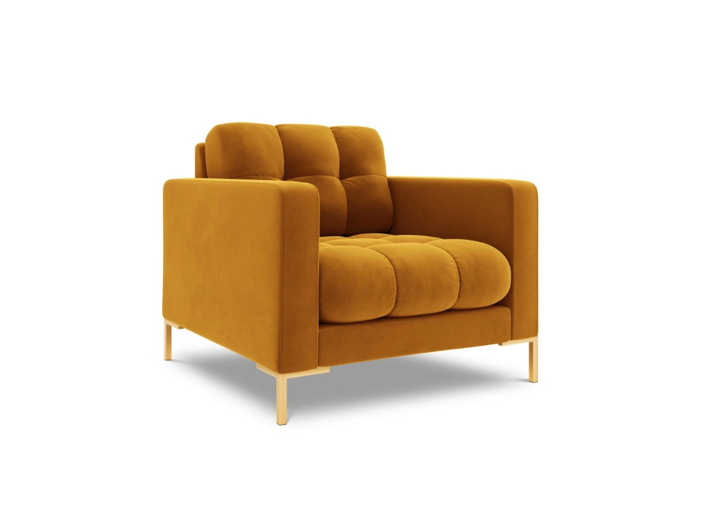 Cosmopolitan Design - Poltrona "Bali" in velluto giallo 