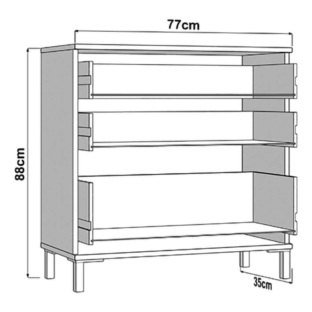 Madia Diani, Credenza un Ripiano, 77x35x78h cm Marrone Rovere Nodi