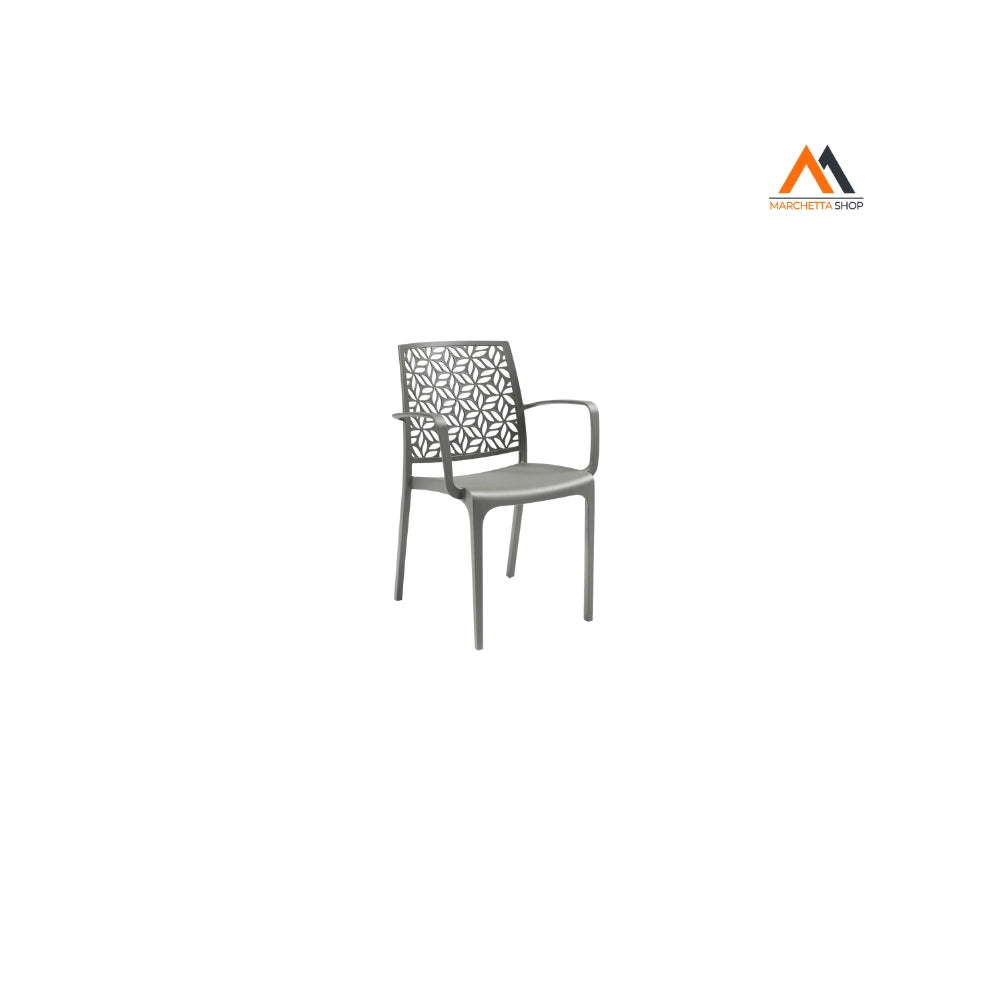 SEDIA IN POLIPROPILENE 'NINFA ARMCHAIR' grafite