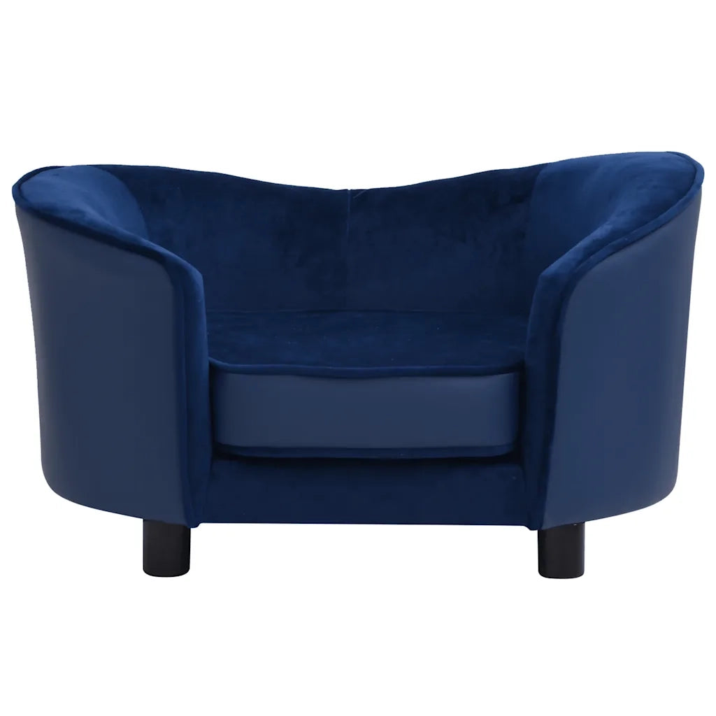 Divano per Cani Blu 69x49x40 cm in Peluche e Similpelle 171034