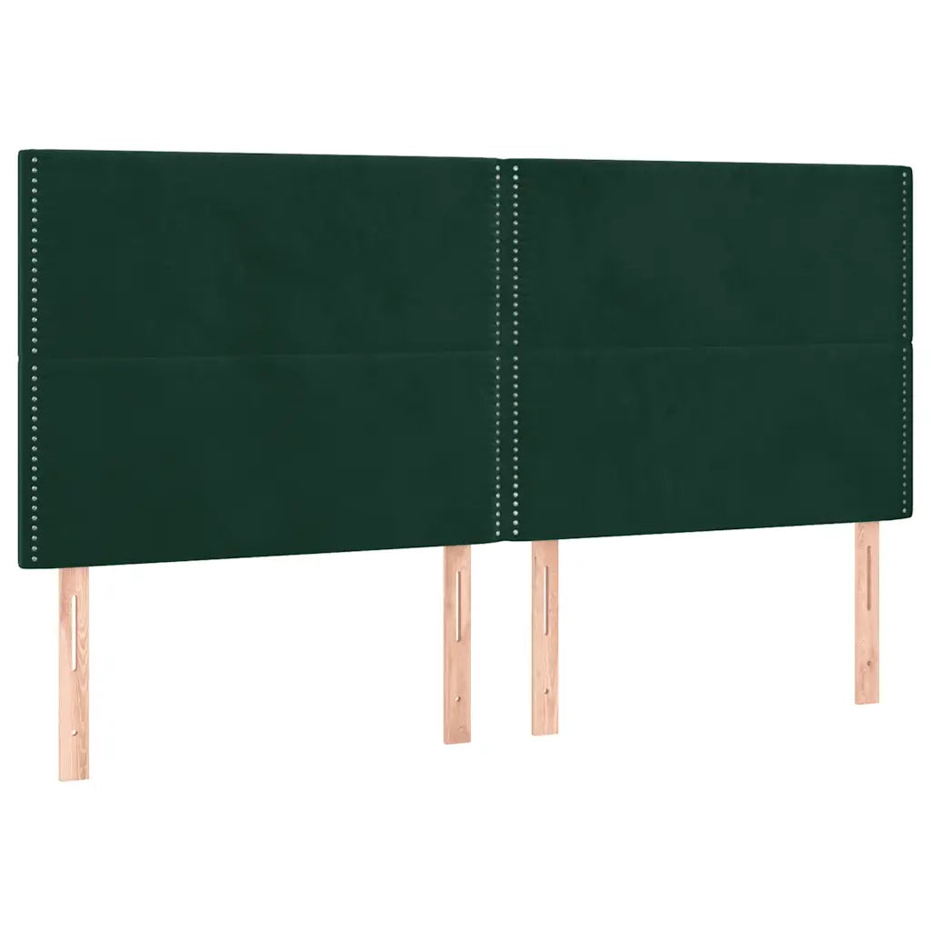 Letto a Molle con Materasso e LED Verde Scuro 180x200cm Velluto 3136080